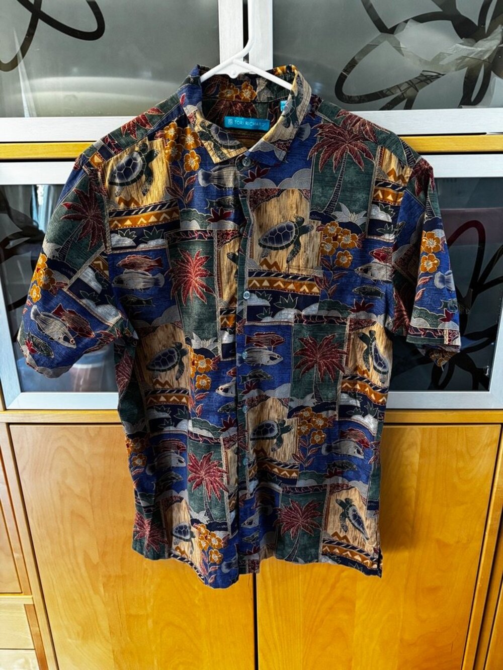Tori Richard Hawaiian print cotton camp shirt men’s M 🐢 and 🌴
